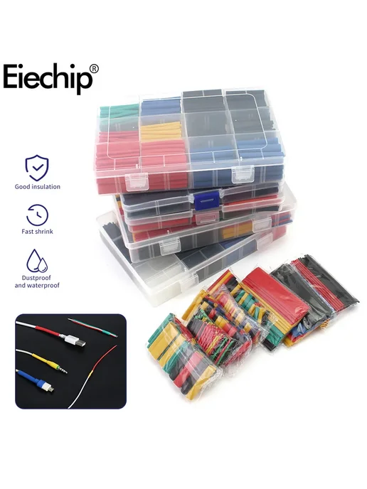 Eiechip Термоусадочная трубка ПВХ 2 1, 328 цветов, 328 цв., фото 2