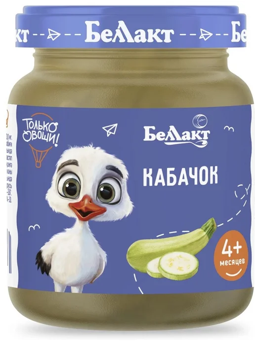 Беллакт Пюре овощное детское из кабачков 4шт по 100 г, 6 шт, 100 г, фото 2