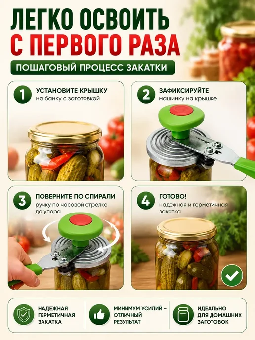 EVRIM Закаточная машинка для банок, Россия, зеленый, фото 4