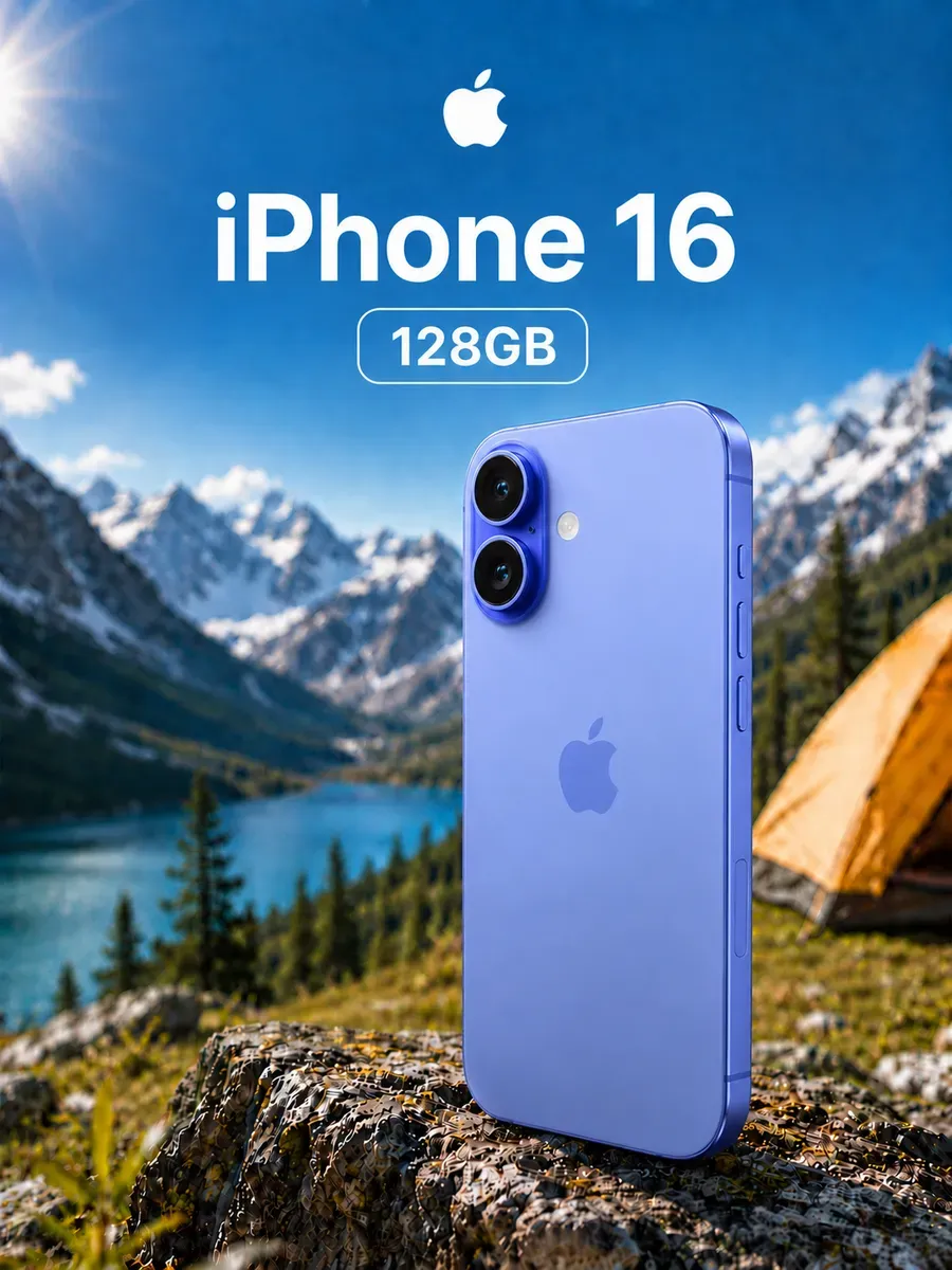 Смартфон iPhone 16 128GB Blue SIM + eSIM