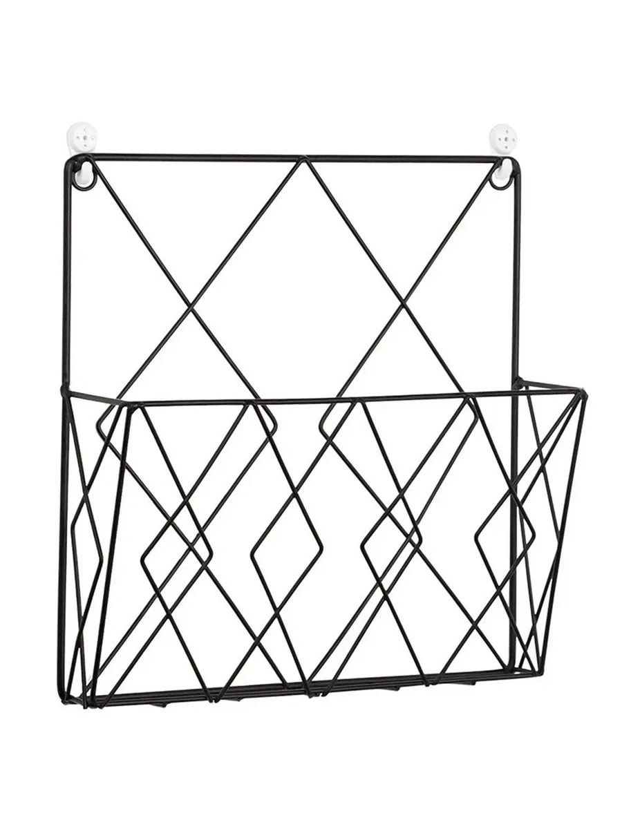 Настенная газетница черная из железа 26x25x7 см