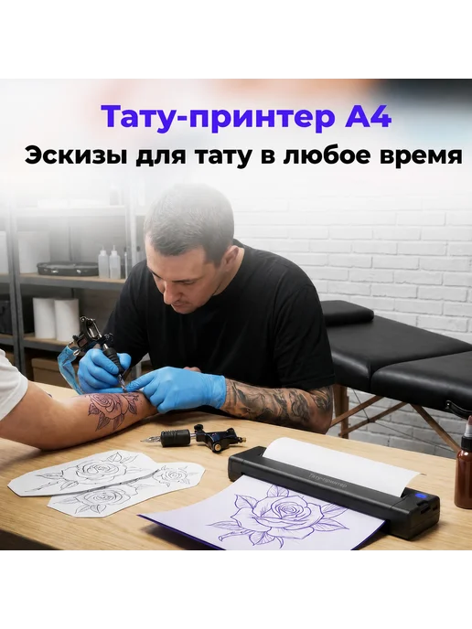 Luck Jingle Термопринтер а4 трансферный для тату эскизов AI-интеллектом, вариант, фото 3