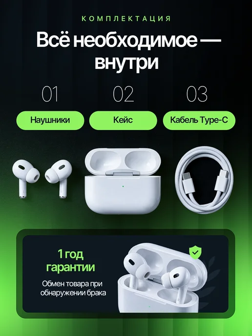 Наушники беспроводные A.Pods Pro 2 для iPhone и Android, вариант, фото 8