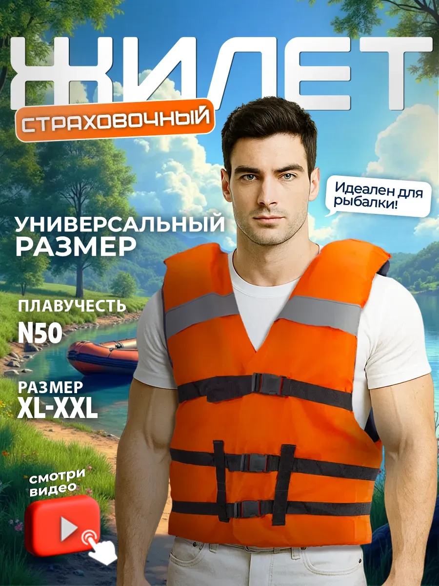 Жилет страховочный для взрослых (размер XL-2XL)
