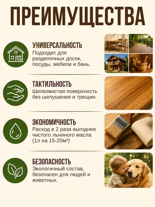 Sunny Vibe Масло для дерева с воском льняное 1л палисандр, 1 л, фото 4