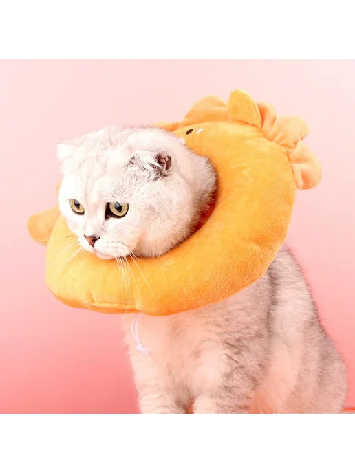 Ошейник для кошек мягкий тканевый, львенок, защита - lion M, вариант, фото 2