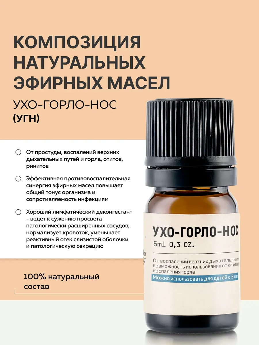 Композиция натуральных эфирных масел Ухо-Горло-Нос 5 мл