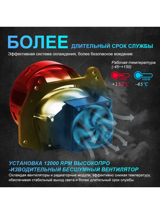 NLpearl Би лед линзы в фары 3.0 дюйма 12v светодиодные, 2 шт, фото 6