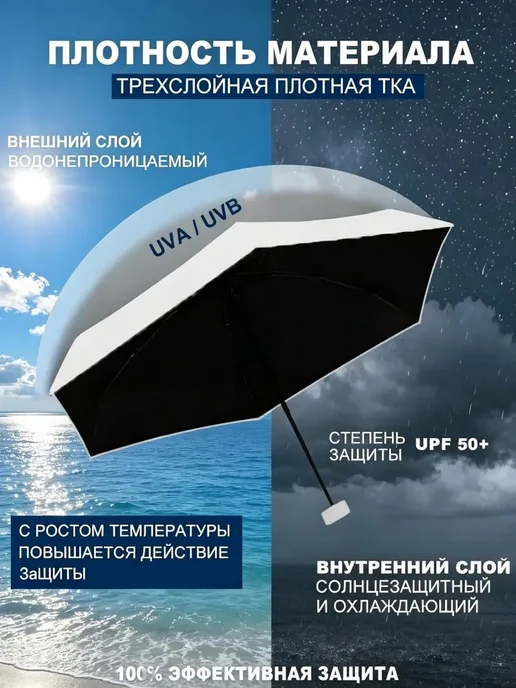 Нет бренда механический зонт бежевый, бежевый, фото 7