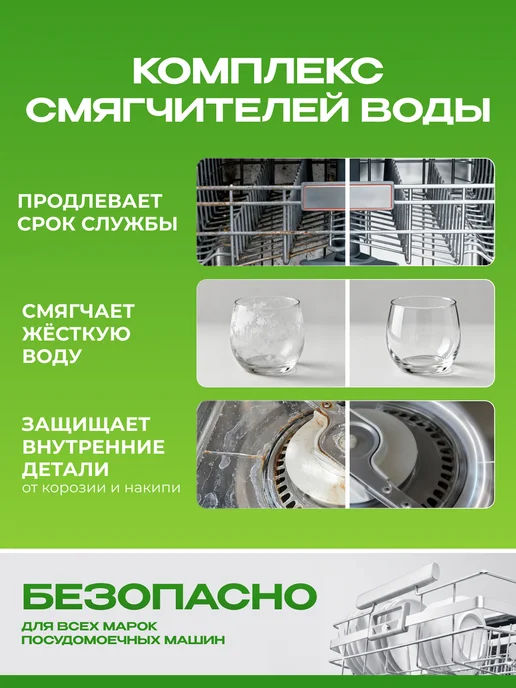 SYNERGETIC Таблетки для посудомоечных машин мини, Лайм и мята, 150 шт, 100 шт, фото 4