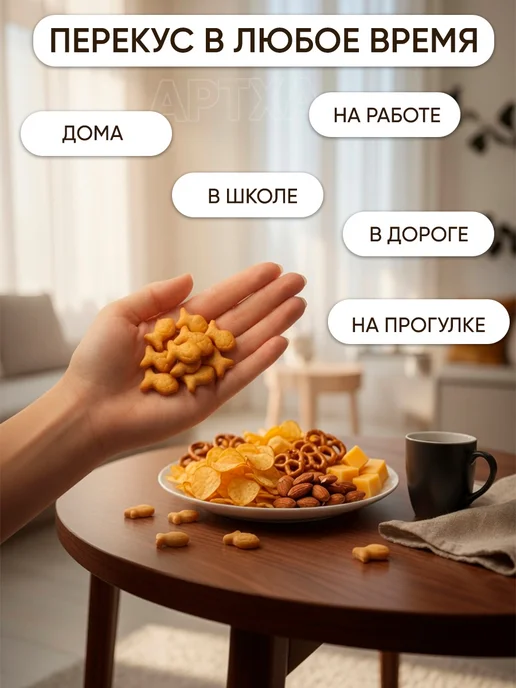 Слодыч Соленый крекер рыбки печенье сухое на перекус в дорогу, вариант, фото 4