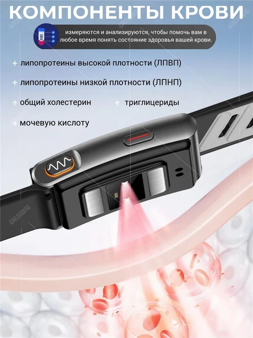 SACOSDING ЭКГ браслет здоровья для мужчины женский пожилых,черный, оранжевый, фото 4
