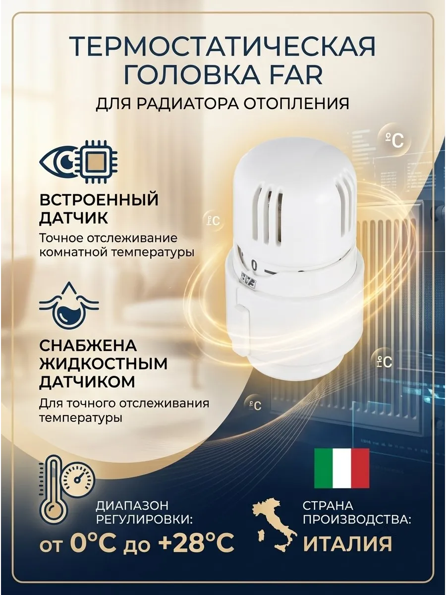Термостатическая головка с жидкостным датчиком