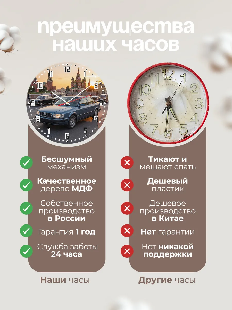 Часы настенные "Audi 100 C4 Бочка" — фото 2