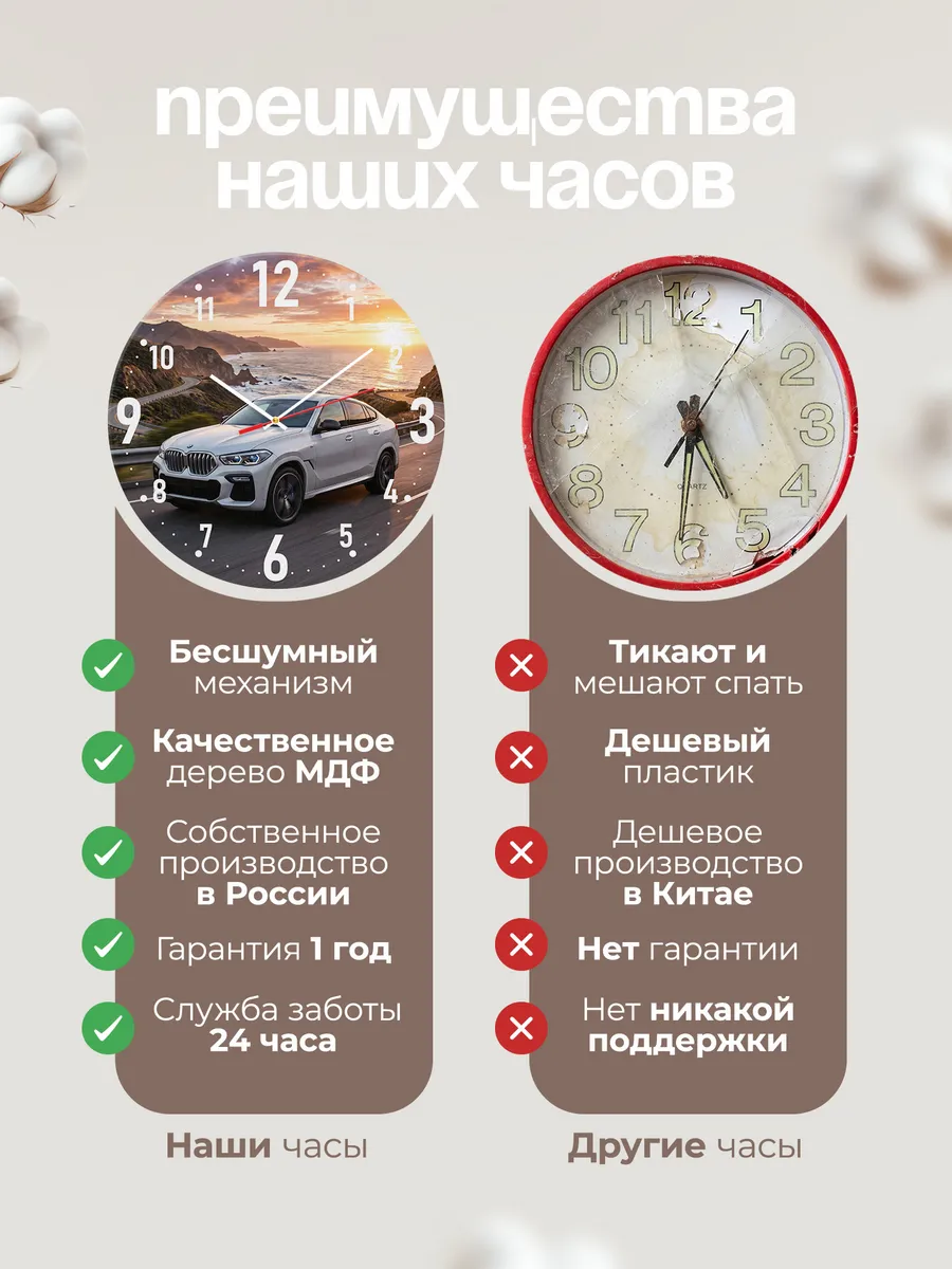 Часы настенные "BMW X6" — фото 2