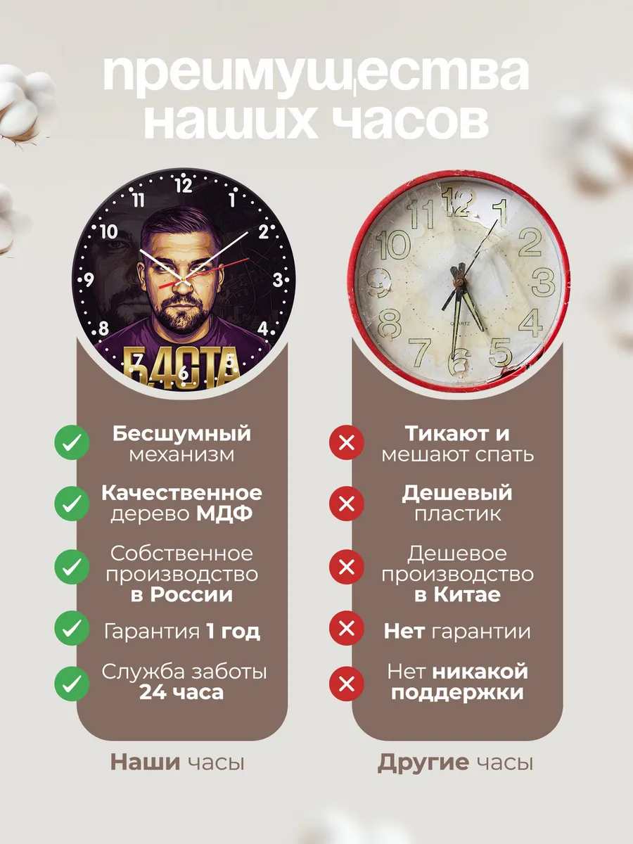 Часы настенные "Баста" — фото 2