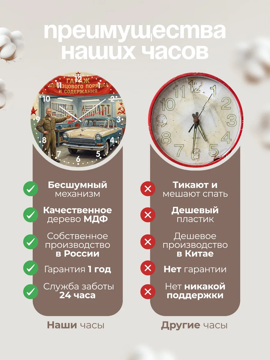 Часы настенные "Гараж образцового порядка" — фото 2