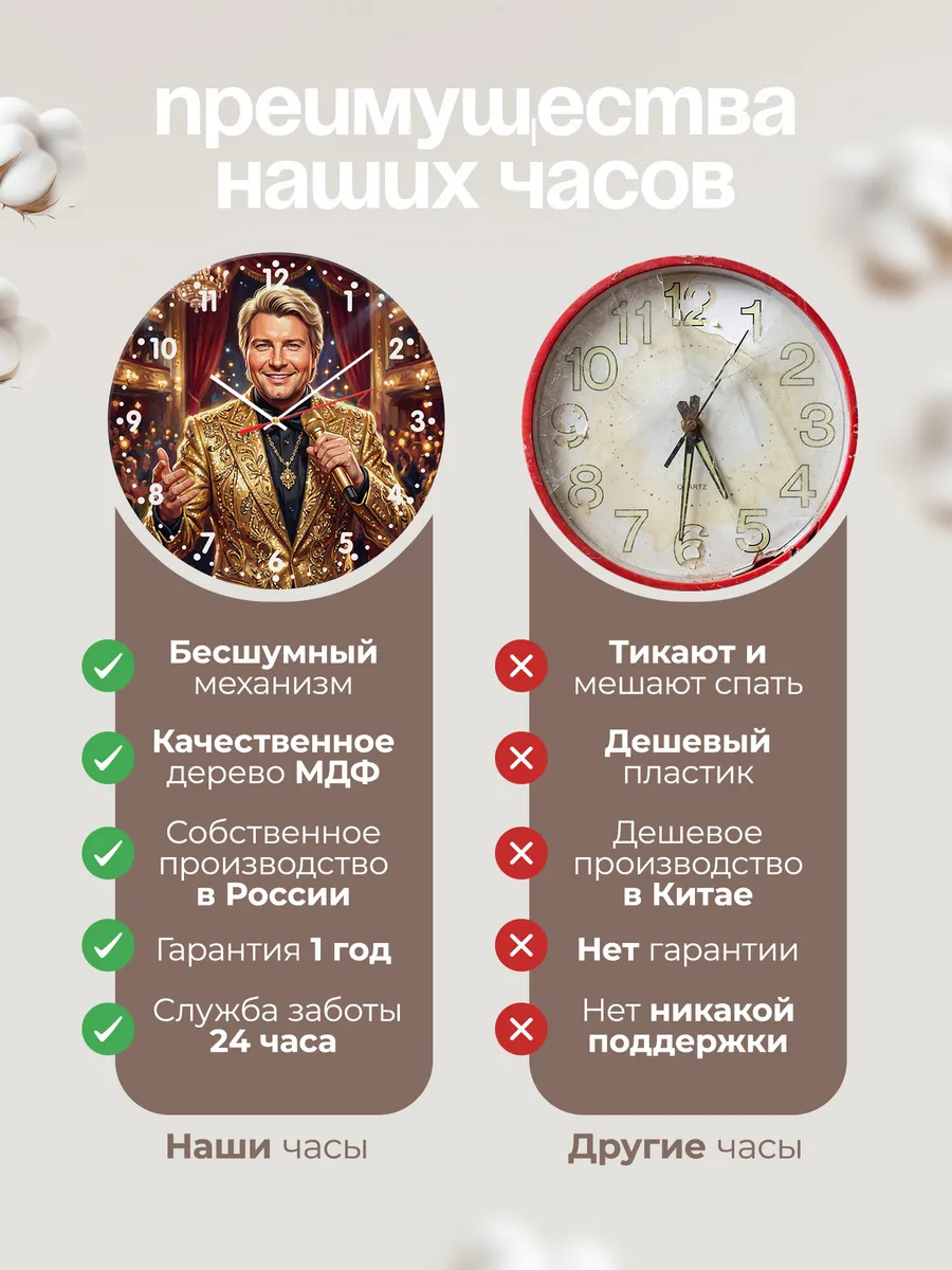 Часы настенные "Николай Басков" — фото 2