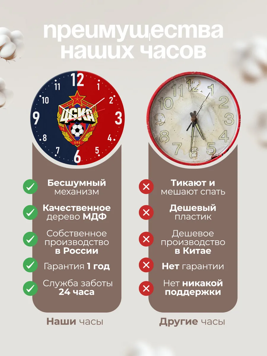 Часы настенные "ЦСКА эмблема" — фото 2