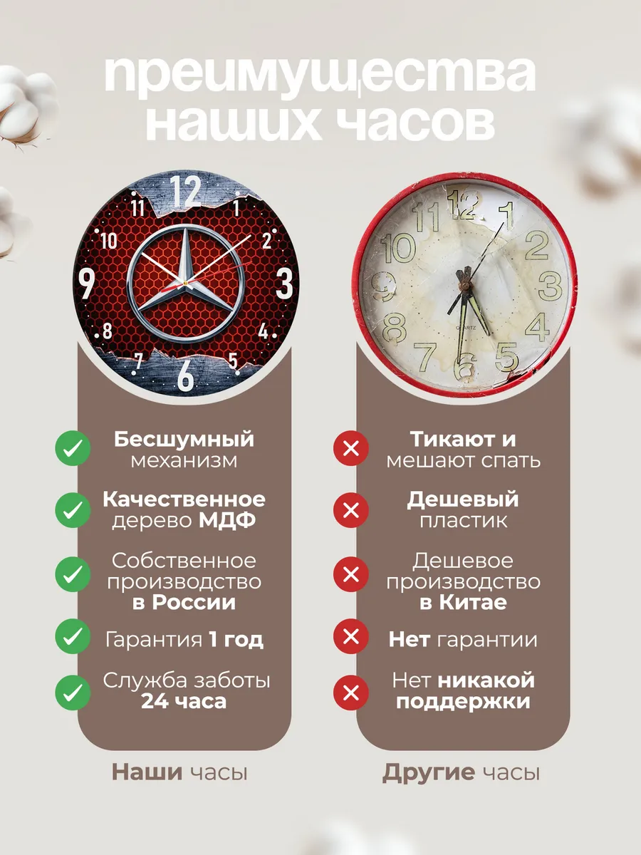 Часы настенные "Mercedes" — фото 2