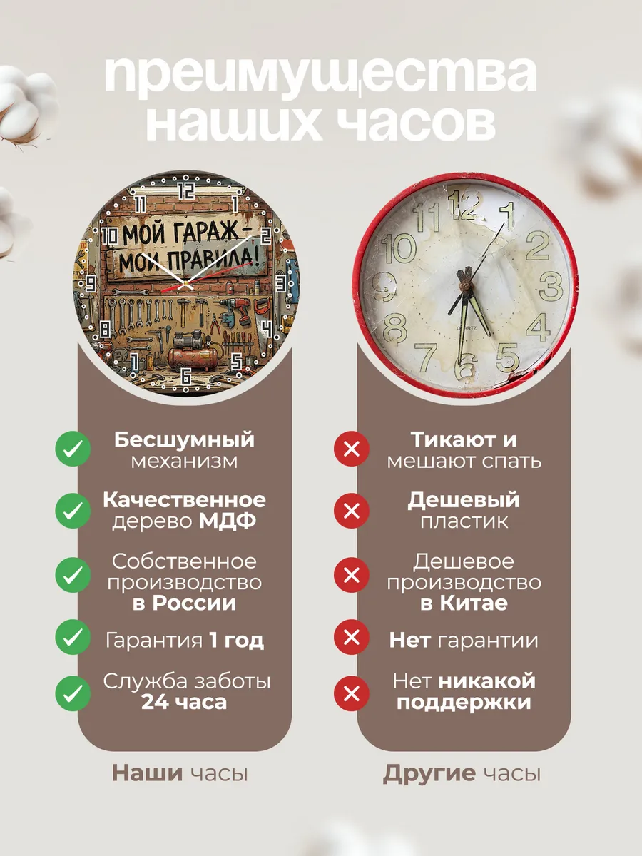 Часы настенные "Мой гараж — мои правила" — фото 2