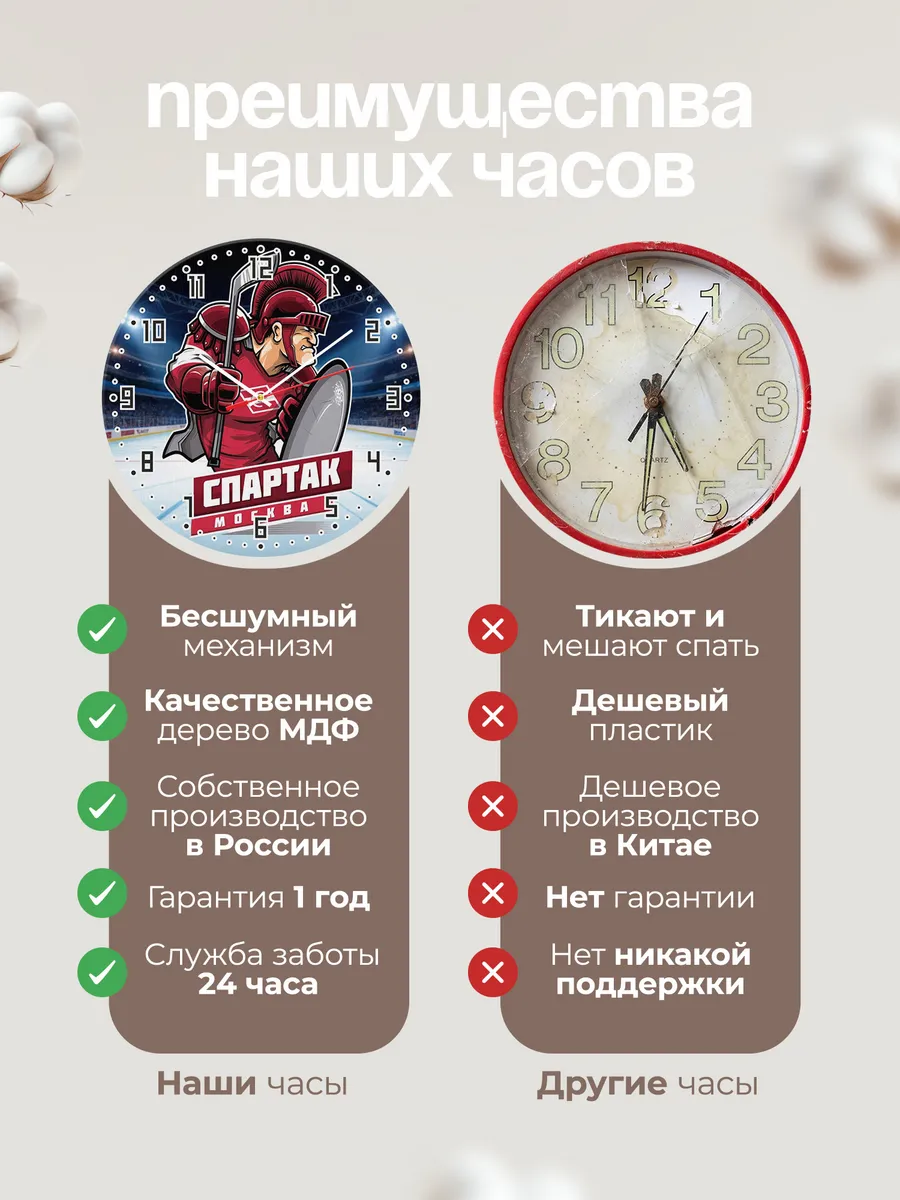 Часы настенные "ХК Спартак Москва" — фото 2