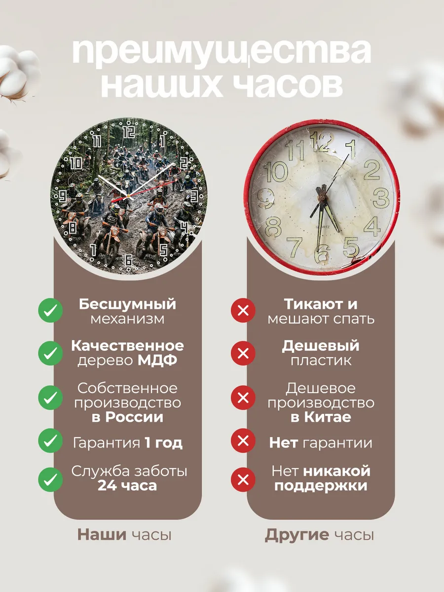 Часы настенные "Эндуро — гонка по грязи" — фото 2