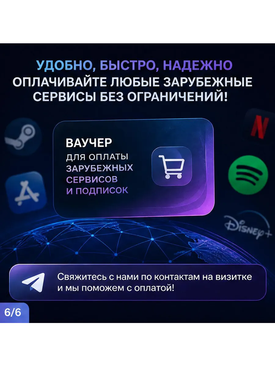 Ваучер для оплаты зарубежных сервисов и подписок — миниатюра 5
