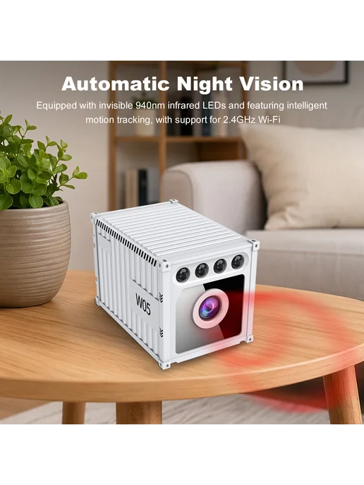 Камера Mini 4K WiFi с датчиком движения, приложение, облако, белый, фото 3