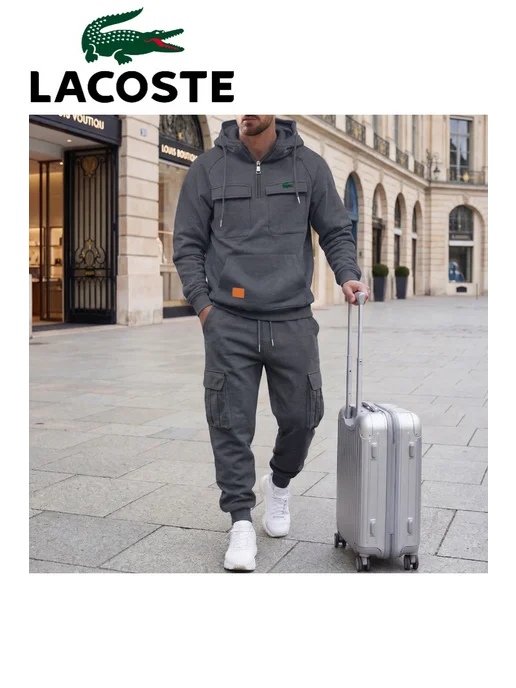 lacoste Спортивная одежда с капюшоном на полсезона, черный, фото 2