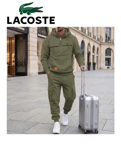 lacoste Спортивная одежда с капюшоном на полсезона, черный, фото 4