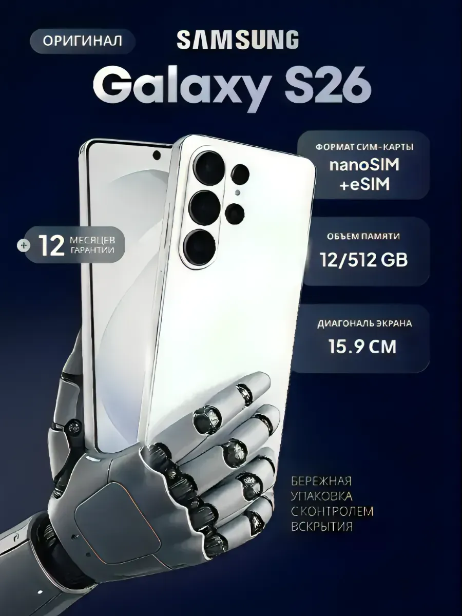 Samsung Galaxy S26 12 512 ГБ, White, nano SIM + eSim