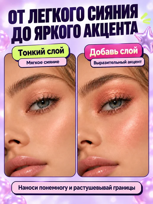 PrettyGirl Хайлайтер для лица и тела жидкий белый сияющий, вариант, фото 4