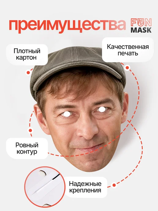FUN MASK Набор масок Звезды российской эстрады 12 шт, картон, 6 шт, фото 2