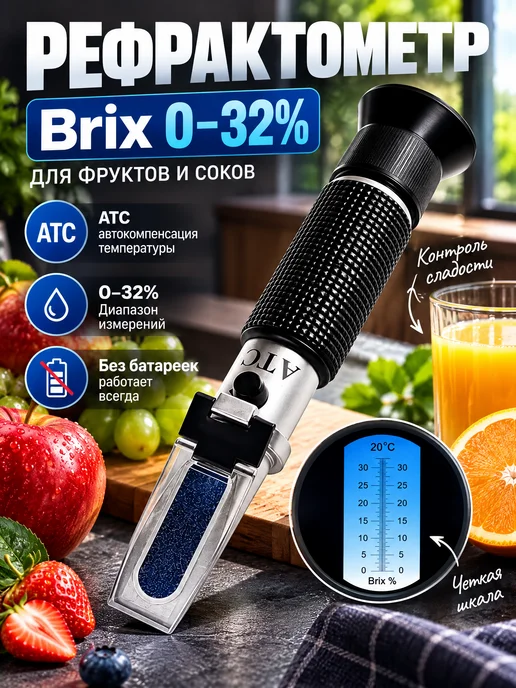Рефрактометр для сахара Brix 0-32% ATC сахаромер, вариант