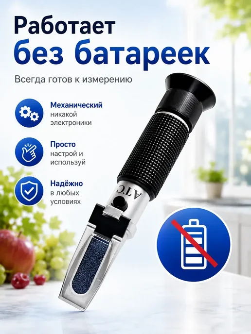 Рефрактометр для сахара Brix 0-32% ATC сахаромер, вариант, фото 6