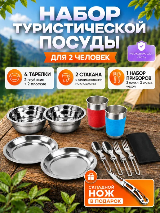 Зарница Набор туристической посуды на 4 человека, вариант