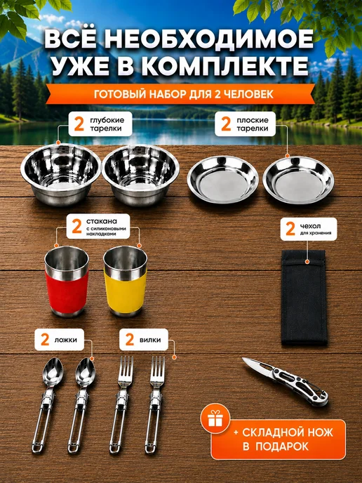 Зарница Набор туристической посуды на 4 человека, вариант, фото 4