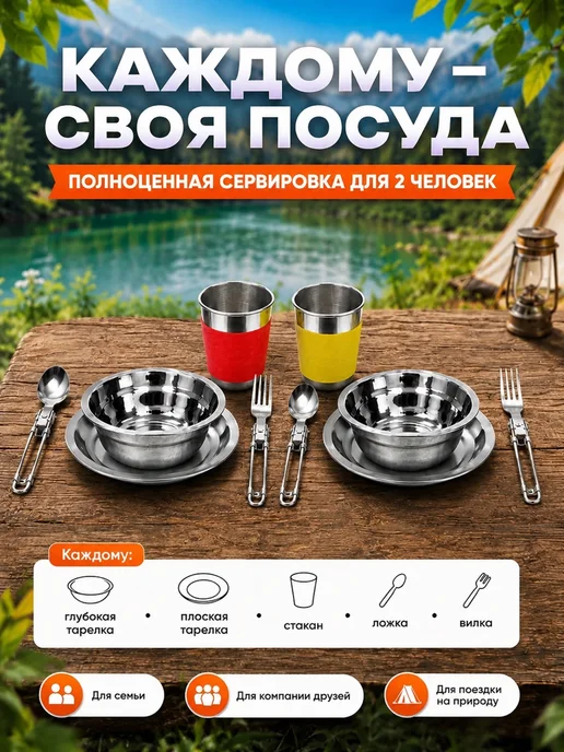 Зарница Набор туристической посуды на 4 человека, вариант, фото 5