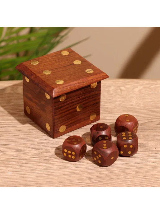 Игра настольная «Кубики», 7.5×7.5×6 см, дерево шишам, 7.5x7.5x6 см