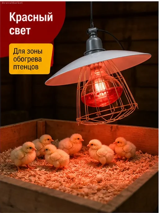 Светильник E27 с защитной сеткой для обогрева, белый, фото 3