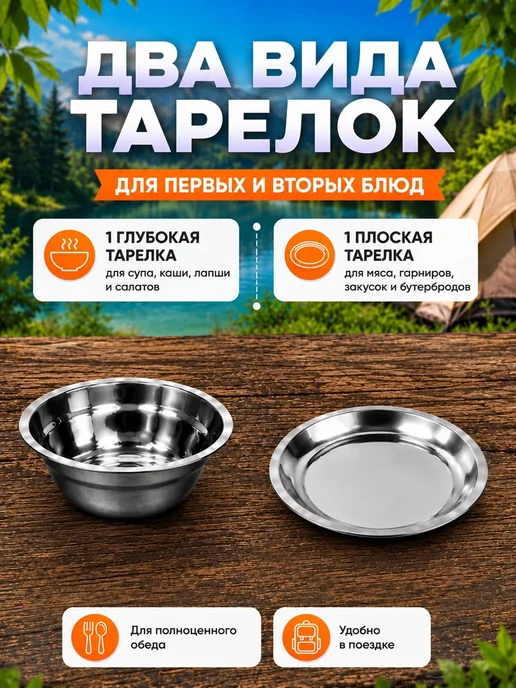 Зарница Набор туристической посуды на 1 человека, серый, фото 5