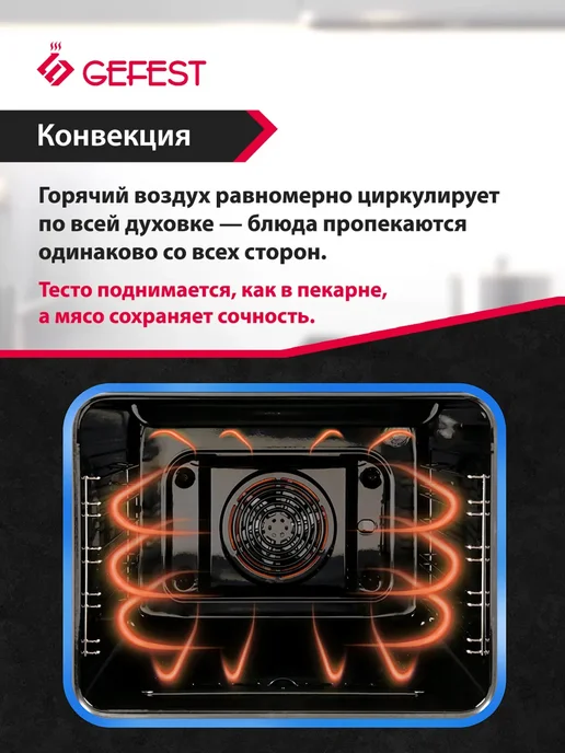 GEFEST Электрический духовой шкаф встраиваемый 60 ЭДВ ДА 602-02 РБ, белый, фото 4