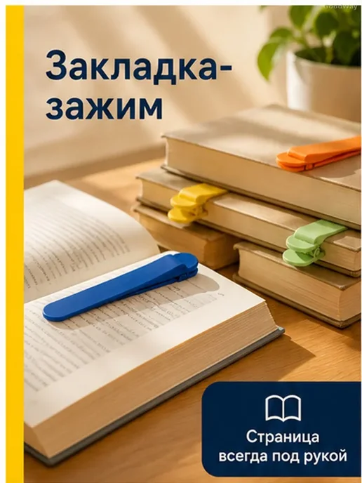 Закладки-зажимы для книг, набор 3 шт, 3 шт, фото 2