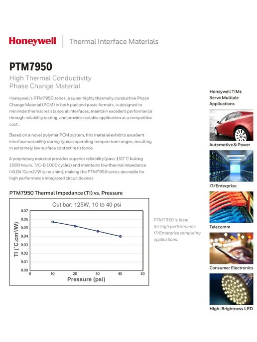 Термопаста PTM7950 80*80мм, 8.5 Вт (мК), толщина, 80x80 мм, 8,5 Вт, фото 2