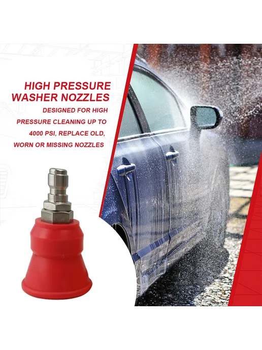 Расширитель для высокого давления с Rubber Washer, нерж stee, красный, фото 5