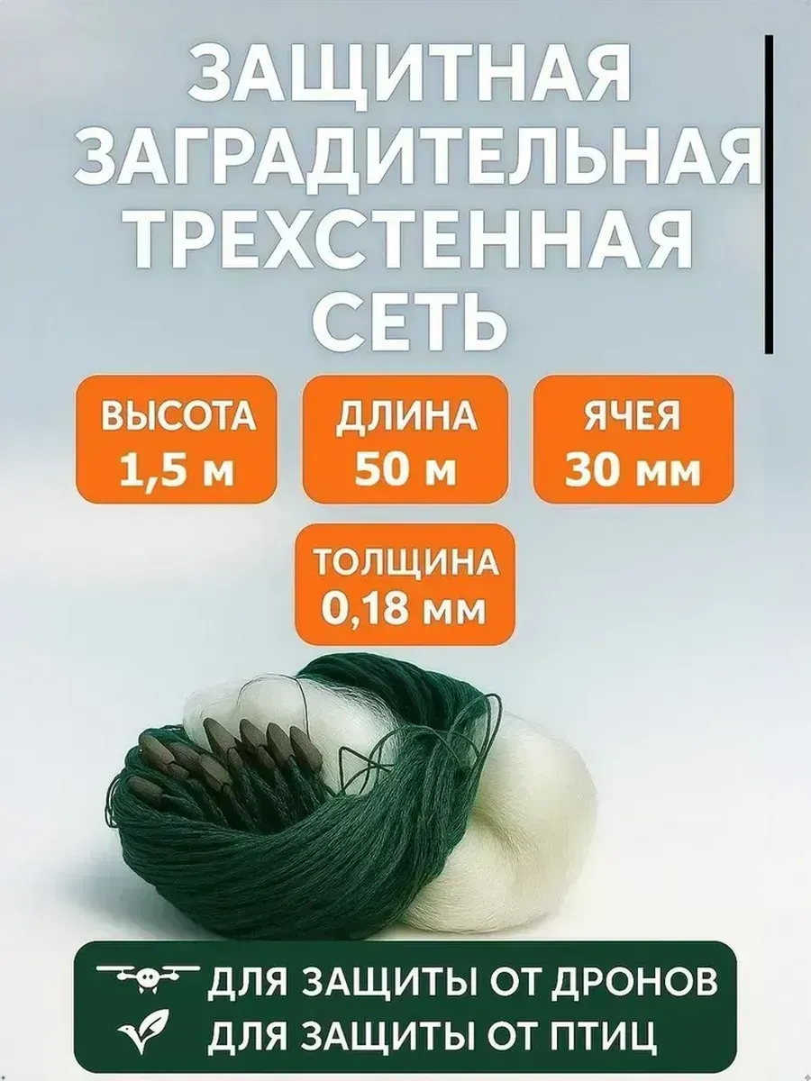 Сетеполотно рыболовное 1265968745 купить за 1227 ₽ в интернет-магазине ...