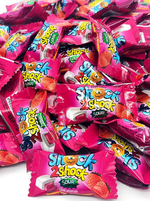 Канди клаб Жевательная резинка Shock 2 Shock начинка со вкусом клубники…, вариант, фото 5