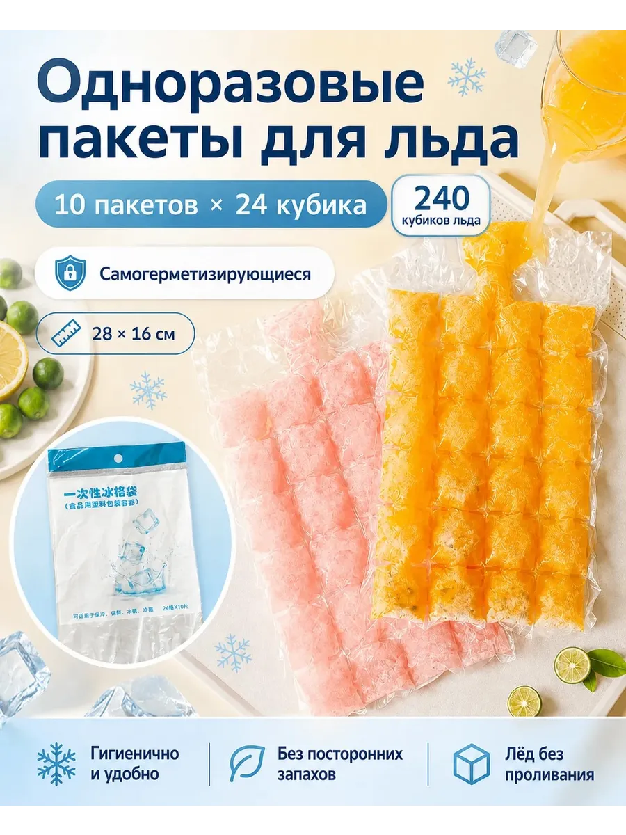 Пакеты для льда 240 кубиков