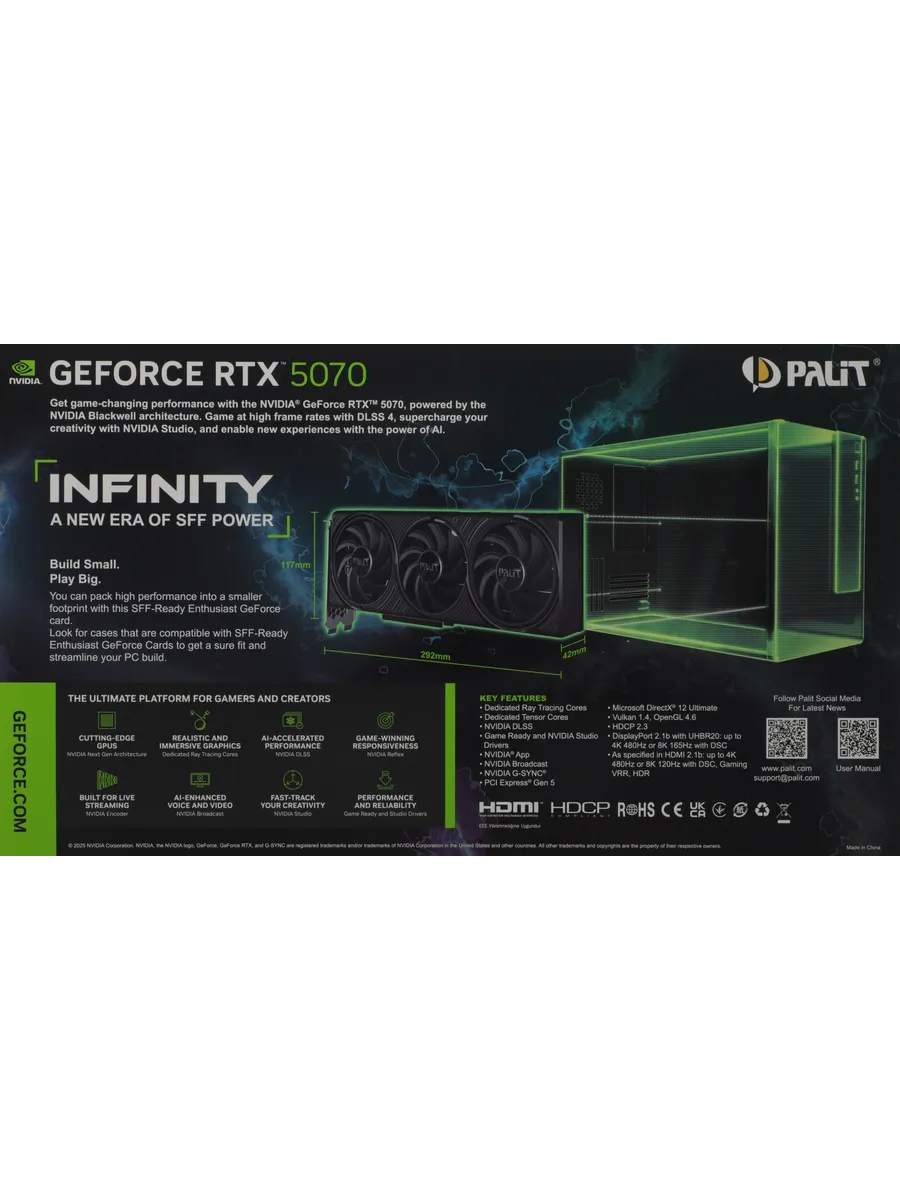 Видеокарта PCI-E 5.0 PA-RTX5070 Infinity 3 Palit 1248716164 купить за 130 953 ₽ в интернет‑магазине Wildberries